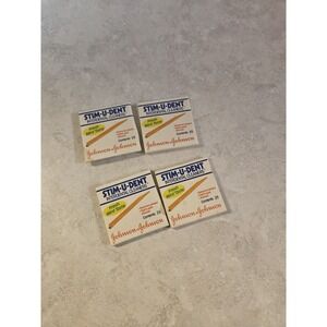 Rare 1987  Stim-U-Dent Interdental Cleaners Mint Johnson & Johnson 4 Packs Of 25